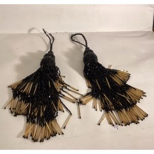 Pair vintage glass tassels